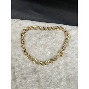 Vintage Gold Tone Chain Link Bracelet 7"
